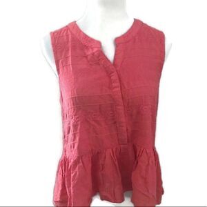 New! Cupcakes & Cashmere Sleeveless Peplum Top Sz L